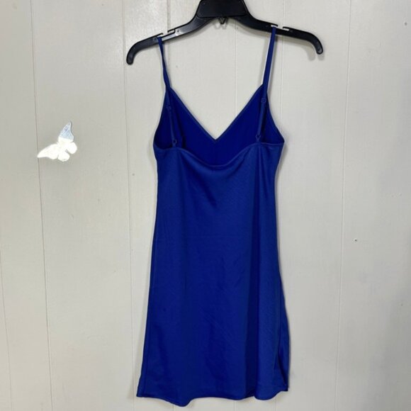 A New Day Women's XS Slip Dress Cobalt‎ Blue V Neck Sleeveless Mini Lightweight - Picture 4 of 11